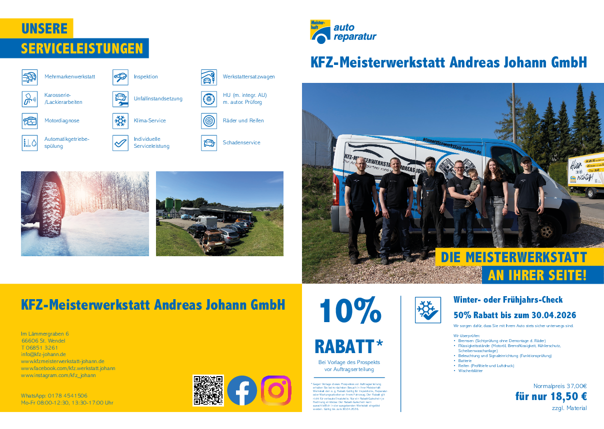 Werkstattprospekt von KFZ-Meisterwerkstatt Andreas Johann GmbH Bild von Werkstattprospekt von KFZ-Meisterwerkstatt Andreas Johann GmbH